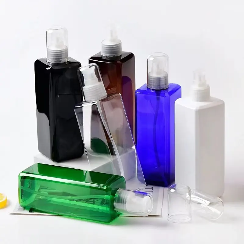 250ml 200ml Pet Square Spray Bottle With Perfume Sprinkler Gel Water Makeup Remover Beauty Plastic Separate Bottle