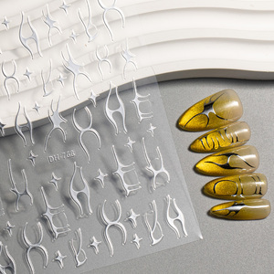 HONEY GIRL Wholesale Custom Anime <strong>Flame</strong> <strong>Design</strong> 2D Plastic <strong>Nail</strong> Art Sticker Irregular 3D <strong>Nail</strong> Decoration Wholesale Custom Anime - Product Image 4