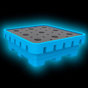 Contenitore di Ritenzione in Polietilene Blu da 1000 L per Stoccaggio Industriale - Product Image 3