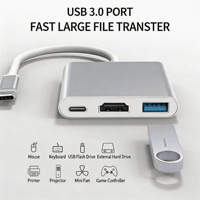 Adaptateur USB 3.1 Type C vers 4K/PD 100W avec ports USB 3.0 et charge PD, compatible avec les ordinateurs portables et tablettes