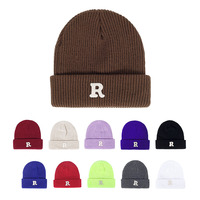 Nouveau bonnet en tricot d'hiver de haute qualité avec logo personnalisé, motif dessin animé/personnage, couleur unie, chaud, unisexe, pour l'extérieur