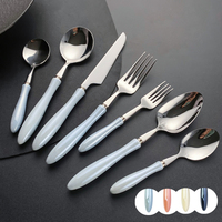 Ensemble de couverts de style nordique haut de gamme, cuillère à dessert créative, fourchette, ensemble de couverts en acier inoxydable 304 avec manche en céramique