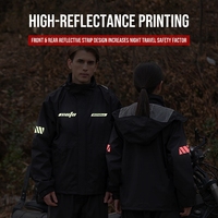 Ensemble imperméable réfléchissant personnalisé en polyester pour moto/vélo électrique, veste et pantalon de pluie pour homme, livreur