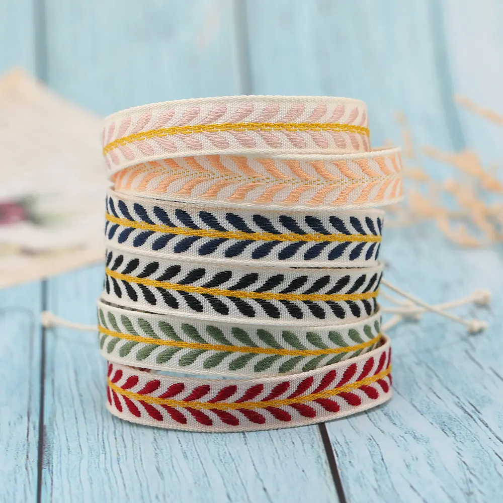 KinLing Boho Popular fabric leaf spring Woven Braided Rope Knot Bracelets DIY Basic Multi Colors friendship woven bracelet women