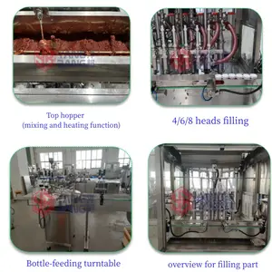 YB-JX4 Automatic Hot Sauce Tomato Paste Filling Machine Chili Chocolate Sauce Soy Sauce Ketchup Filling Capping Machine