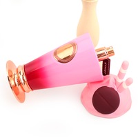 Flacon de parfum en forme de gobelet de milkshake rose dégradé de 100 ml, avec bouchon décoratif Macaron et Biscuit, rechargeable