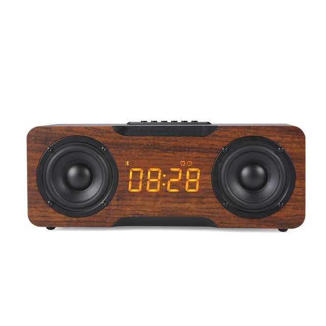 Wooden Retro Wireless Speaker 30W Stereo Sound Portable Speaker for Home Outdoor Travel FM Radio