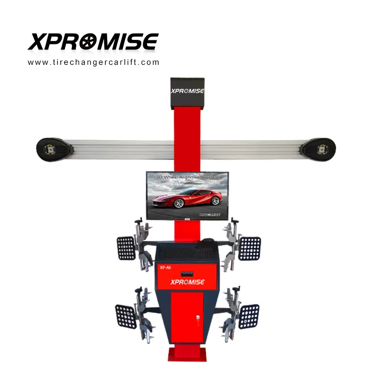 Xpromise อุปกรณ์โรงรถหลายภาษาล้อ Aligner 3D ล้อเครื่องจัดตำแหน่งหน้าจอคู่อายุการใช้งานฟรีฐานข้อมูลอัพเกรด