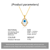 Collier de luxe en gros, en argent 925, opale synthétique 6A, zircons, plaqué or 18 carats et rhodium, pendentif, fournisseur de bijoux pour femmes
