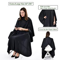 Cape de coiffure transparente avec logo personnalisé haut de gamme pour salon de coiffure Cape de coupe de cheveux antistatique non collante avec fenêtre