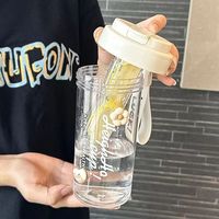 Best verkochte draagbare fruitthee mok, draagbare pc-beker, thee-infuser, minimalistische waterfles, thermosfles voor studenten met rietje