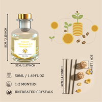 Diffuseur de parfum en cristal à roseaux de luxe personnalisable de haute qualité à étiquette privée pour la maison et le bureau