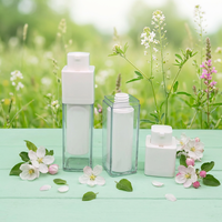 Flacon pompe airless carré 15ml 30ml 50ml pour fond de teint, emballage cosmétique, conteneur à mécanisme rotatif pour cosmétiques, flacon airless en plastique