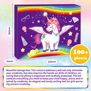 Para Amazon Unicorn Purple DIY Journal Kit espiral-bound Scrapbook para niñas cumpleaños nuevo diario <span class=keywords><strong>libro</strong></span> con impresión Offset regalo - Product Image 5
