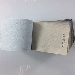 Tela de cuero Pu de 1,5-1,6mm crema súper gruesa para sofá, cuero suave ecológico con respaldo de polvo de cuero genuino - Product Image 4