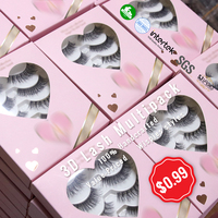 Cils de Cheveux Humains Réutilisables Cils à Bande Transparente Invisible Personnalisés 5 Paires Emballage de Cils Multiples