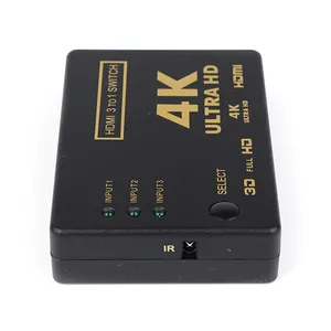 4K High Speed HD Splitter 3x1 3 In 1 Out Ultra HD With Remote Controller Infrared Cable HD Switcher