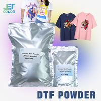 Poudre DTF adhésive blanche pour transfert thermique, pour impression par transfert, disponible en 1 kg, 5 kg et autres formats.