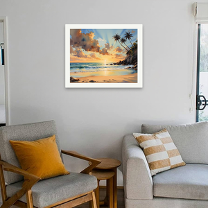 Kit de números de pintura Tropical Beach Sunset para adultos DIY palmeras <span class=keywords><strong>playa</strong></span> <span class=keywords><strong>tranquila</strong></span> 16x20 pulgadas lienzo acrílico sin marco regalos de arte - Product Image 4