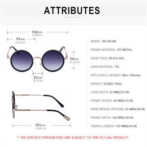 Lunettes de soleil rondes en métal pour hommes et femmes, monture fine en alliage, verres dégradés UV400, personnalisables avec logo, collection mode 2025 - Product Image 6