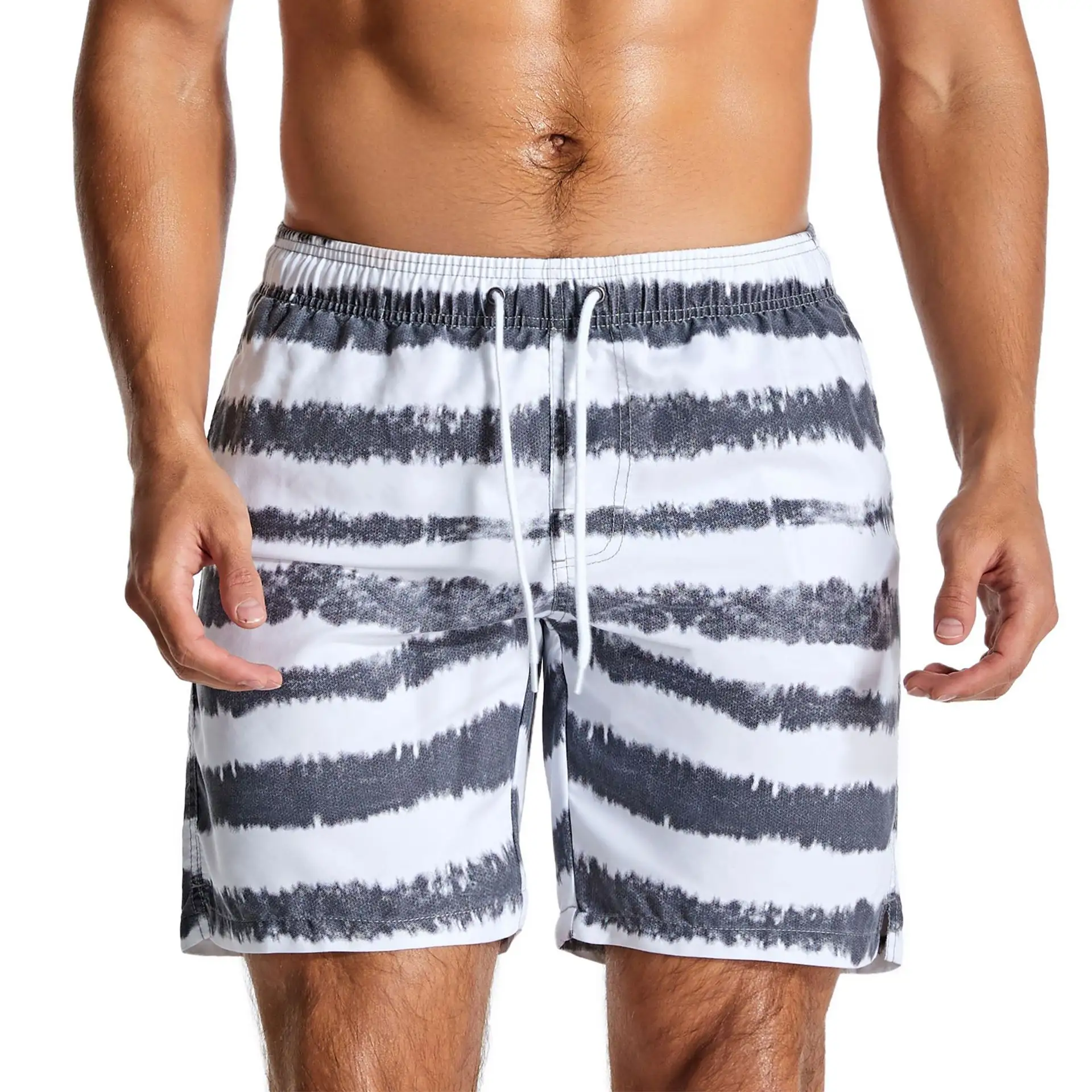 Hoge Kwaliteit Trekkoord Zomer Shorts Knielengte Logo Print Polyester Broek Zomer Strand Korte Zwembroek