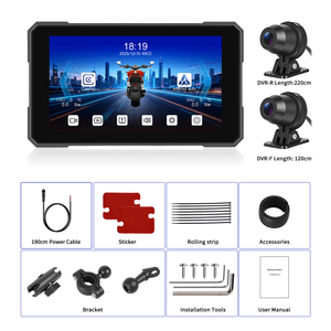 Podofo 5" Touchscreen Motorcycle Head Unit Wireless Carplay/Android Auto/Airplay DVR Camera Recording IP67 Waterproof <b>TPMS</b> OEM - Product Image 6
