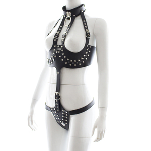 Echte lederen <span class=keywords><strong>bondage</strong></span> tape harnas slavenriem beugels fetish kleding OEMOR ODM seksspeeltjes koppels HOTTIME zwarte seksproducten - Product Image 6