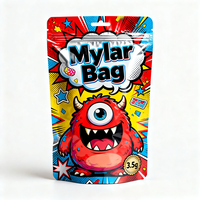 Sacs refermables en Mylar de 3,5 microns avec impression de logo personnalisé, en aluminium, pour stockage alimentaire, anti-odeur, à fermeture éclair, type pochette verticale