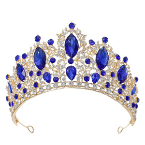 Nuevo diseño colorido Rhinestone aleación nupcial pelo corona reina desfile fiesta <span class=keywords><strong>boda</strong></span> Tiara corona <span class=keywords><strong>para</strong></span> mujer - Product Image 1