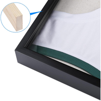 Cadre en bois Jersey Vitrine Acrylique Cintre Montage Mural Jersey Cadre Vitrine Shadow Box Cadres En Gros