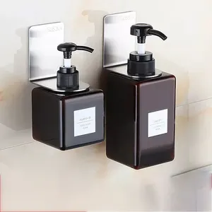 DS1070 Küche Badezimmer Dusch gel Flaschen halter Haken Selbst klebender Regal halter Edelstahl Wand montage Flüssig seifen halter