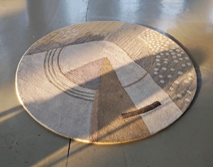 Tùy Chỉnh Handtufted Vòng Rug Jagsaw Trắng Thảm Vòng Tròn Rug Trang Trí Nội Thất Phòng Khách Rug - Product Image 4