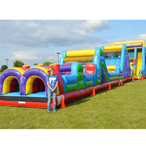 Kunden spezifische aufblasbare Kletterwand Hüpfburg Rutsche Hindernis Spaß Sport produkte Aufblasbarer Land Hindernis parcours Zum Verkauf - Product Image 1