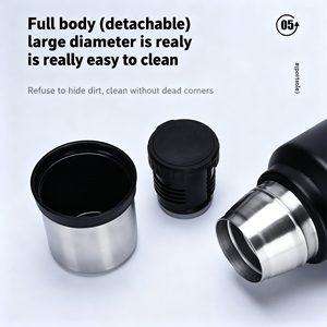 Bouilloire Isotherme à Large Ouverture en Acier Inoxydable 18/8 Sans BPA de 1,9 L avec Logo Personnalisé et Poignée <span class=keywords><strong>Amovible</strong></span> pour Voyages en Extérieur - Product Image 2