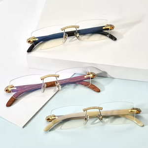 2025 sừng trâu Nam Kính của phụ nữ thiết kế vuông kính khung kim cương kính quang học kính mát sang trọng - Product Image 5