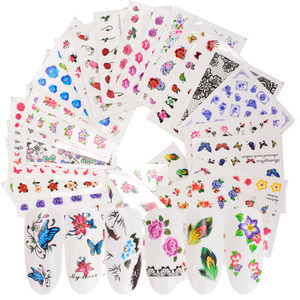 Listo para Enviar, Diferentes Diseños, 50 Piezas/Juego, Adhesivos y Calcomanías de Encaje de Flores y Mariposas para Decoración de Uñas - Product Image 2