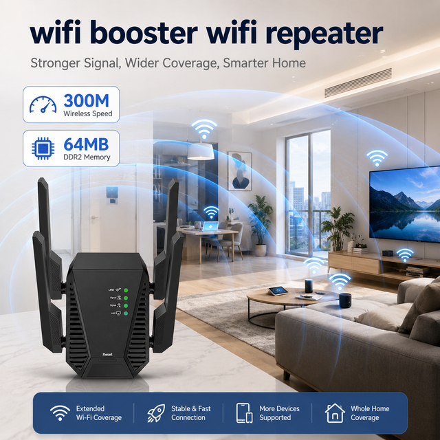Extender Wifi Repeater 360 Degrees Without Blind Spots IEEE802.11ac 300Mbps Wireless Signal Booster Wireless WiFi Repeater
