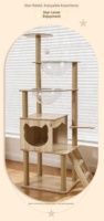 Arbre à chat intégré avec lit, griffoir et plateforme d'escalade – Conception peu encombrante en matériaux non boisés, style épuré pour balcon (Carton)