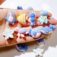 Accessoires de résine de colle crème faits à la main bricolage étui de téléphone patchs pinces à cheveux chaussures fleurs océan Style méduse perles en vrac acrylique