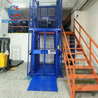Plateforme élévatrice de fret électrique hydraulique à rail de guidage 1000 kg 8 m, monte-charge vertical