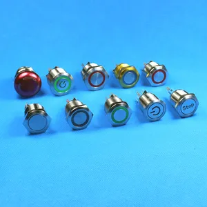 22mm Stainless Steel Latching Dot LED Metal Push Button Switch