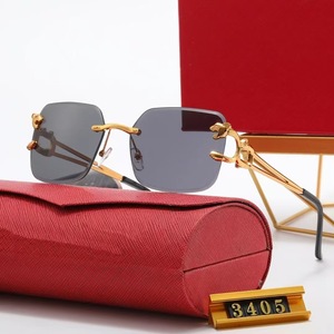 2026 Famous Brand HK6869 Designer Unisex <b>Sunglasses</b> Frameless Metal Optical Lenses UV Protection Square Shape Travel Use - Product Image 1