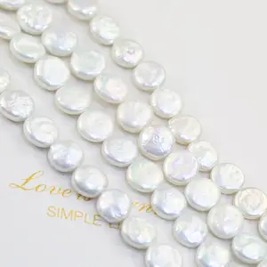 12-13mm AA Grade Nice Quality Good Luster Natural Freshwater Fresh Water Pearl Real Coin Pearl Beads String Strand