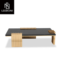 Table basse rectangulaire en marbre de luxe table d'appoint minimaliste moderne table à thé de salon de villa