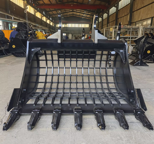 RSBM Durable 20T 66 pouces Godet de criblage à treillis pour excavatrice avec dents WBM200 pour le tri des débris rocheux - Product Image 1