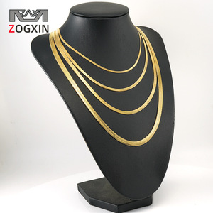 ZOGXIN Gold Plated Snake Chain Necklace Multi Layered 18K Stainless Steel Clavicle Chain Minimalist Style Fashion Jewelry - Product Image 1