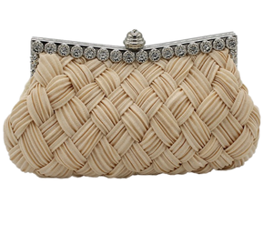 Wholesale Fashion Rhinestone White Bridal <b>Red</b> Evening Silk Envelope Clutch Bag for Women Wedding with Crystal Durable & Portable - Product Image 1