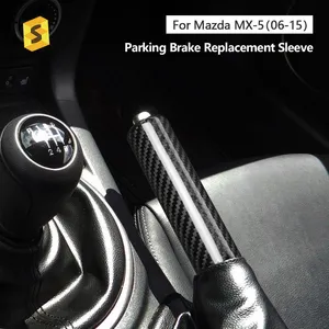Shashaคาร์บอนไฟเบอร์จริงรถขายส่งเบรคมือเปลี่ยนตกแต่งภายในสําหรับMazda MX5 2006 2008 2010 2013 <span class=keywords><strong>2015</strong></span> - Product Image 2
