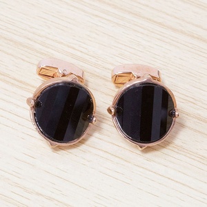 Bán buôn thiết kế lạ mắt của nam giới Phụ kiện đồng <span class=keywords><strong>Rose</strong></span> Gold Plated đá Khuy măng sét - Product Image 6