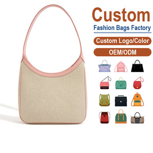 Bolso de Hombro de Cuero Genuino con Bloques de Color, Directo de Fábrica, Tejido Uniforme Fino, Textura Similar a Tela Mate, Silueta Minimalista - Product Image 1